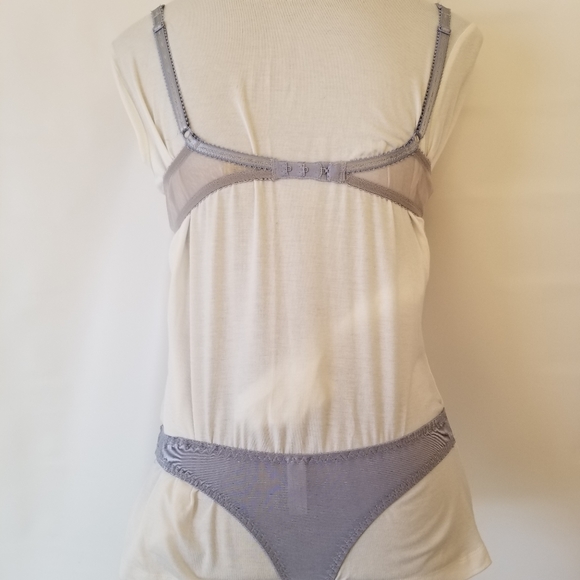 #914BG NWOT Authentic 32C Felina Lingerie Blue Lace Padded Bra, Matching S Thong - Picture 5 of 12